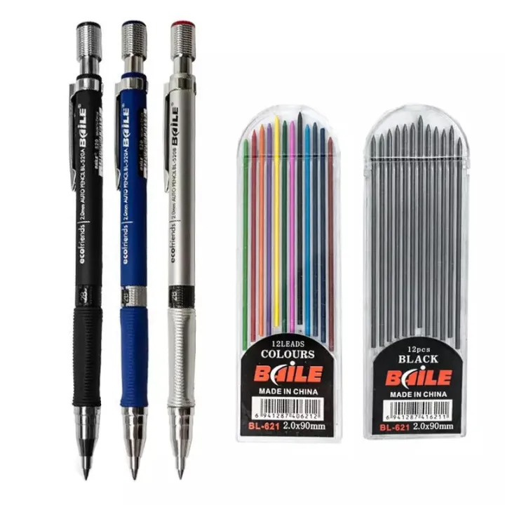 2.0%20mm%20Mechanical%20Pencils%20Set%202B%20Automatic%20Student%20Pencils%20Gray/color%20Pencil%20Leads%20School%20Pens%20Supplies%20for%20Drawing%20Office%20-%20Image%206