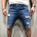Mens Denim Chino Shorts Super STRETCH Skinny Slim Summer Half Pant Cargo Jeans.