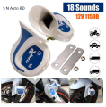 12V 120Db Snail Magic 18 Sound TYPE R Air Horn With Really For CAR, BUS Boat Motorcycles Van Truck Electric Bike. 