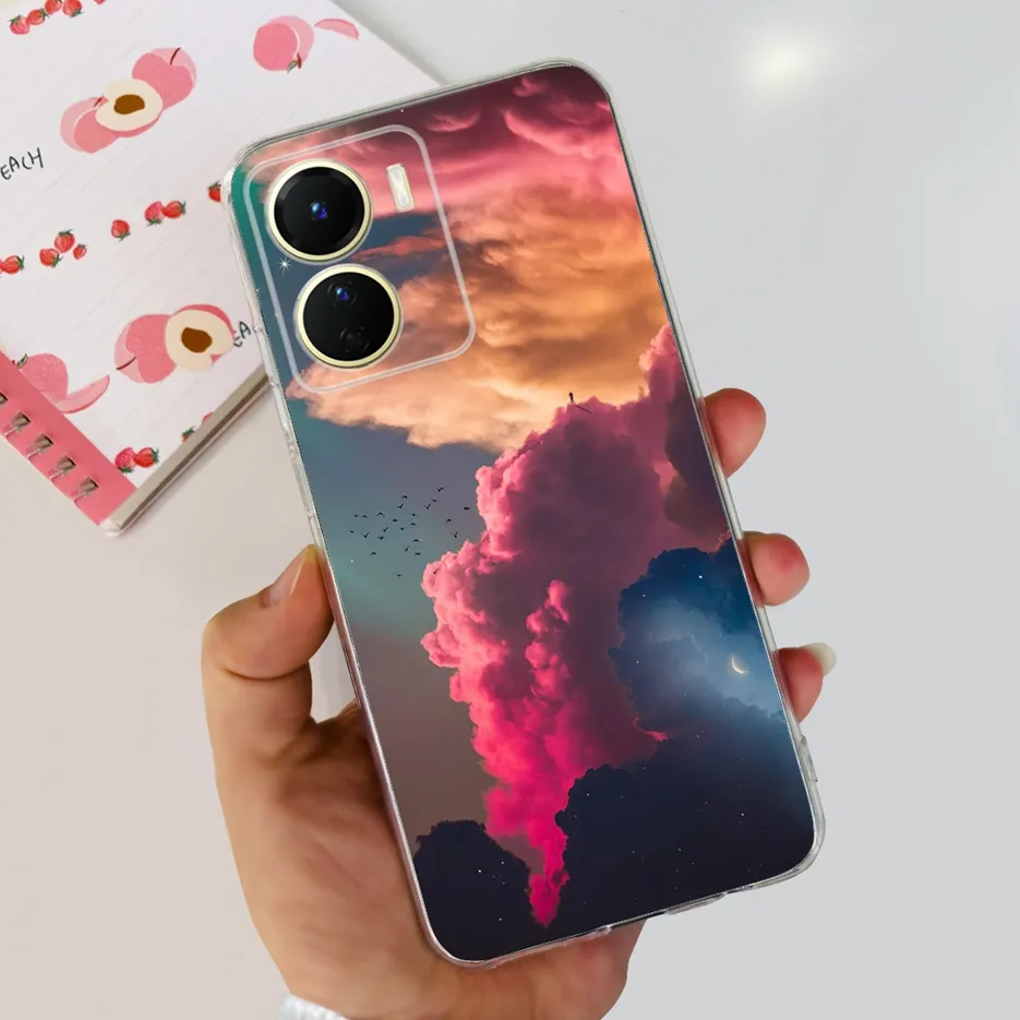 SEAHAI Cover per Vivo Y16, Custodia Protettiva Ultra Sottile ed Elegante in Silicone TPU Trasparente, Bello Modelli Colorful Cover Antiurto Case - Orso