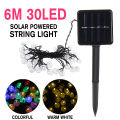 Light up life 6M 30 LED Solar Powered Retro Crystal Ball Bulb String Outdoor Light.