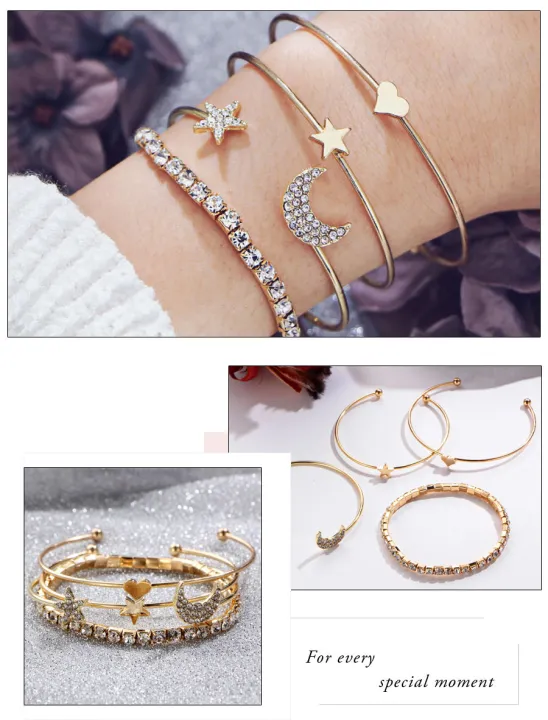 Trendy%20New%20Stylish%20Adjustable%204%20Pcs/Set%20Bracelet%20for%20Women%20-%20Bracelets%20for%20Girls%20Simple%20Stylish%20-%20Bangle%20Bracelet%20for%20Women%20New%20Collection%20Korean%20Style%20Fashion%20Jewellery%20Ornament%20-%20Image%208