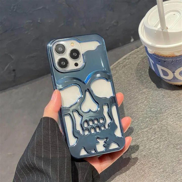 HOCE%20Cool%20Skeleton%20Phone%20Cases%20for%20iPhone%2017%2016%2015%2014%2013%2012%2011%20Pro%20Max%2014%2015%2016%20Plus%2011%20Case%20Luxury%20Plating%20Halloween%20Skull%20Cover%20-%20Image%202