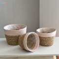 Woven Planter , with Liners Organizer Containers Boho Pots for Farmhouse Picnic Laundry Ornament , S.