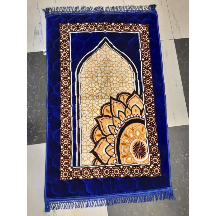Premium Jaynamaz Extra Soft Velvet Prayer Mat Foam Padded Muslim Carpet ...