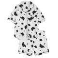Pants Summer Women's Cotton Pajamas Women's Pajamas Set Two Piece Cow Print Short Sleeve Pajamas Loungewear Button Tops Short. 