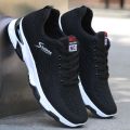 One piece of dropshipping 2023 new men's shoes breathable casual black men's shoes running shoes soft-soled shoes mesh sneakers. 