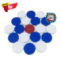 Special Carrom Guti with Stricker (5 Pcs guti Extra) - Blue & White. 