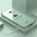 COROGI for Samsung Galaxy Grand Prime Back Cover with Lanyard Luxury Plating Maple Leaf Stylish Fancy Case Soft Silicone Square Mobile Phone Cases Pouch for Girls Boys. 