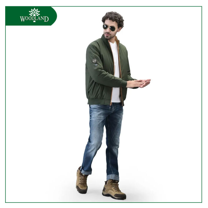 WOODLAND%20Men%20Olive/Mustrad%20Full%20Zipper%20Reversible%20Jacket%20-%20Image%205