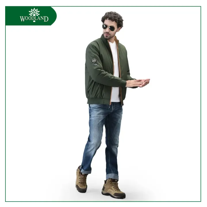 WOODLAND%20Men%20Olive/Mustrad%20Full%20Zipper%20Reversible%20Jacket%20-%20Image%205