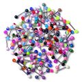 Wholesale Tongue Piercing 30PCS Industrial Surgical Steel Tongue Ring Navel Earrings Body Jewelry Gift. 