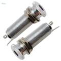 2Pcs Threaded Cylinder Output Input Guitar Jack Plug Socket 1/4" 6.35mm A+B.