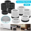 4Pcs Round Furniture Riser Heavy Duty Bed Chair Riser Support 1300lb Anti-Slip Washing Machine Desk Couch Bottom Leg Raiser. 