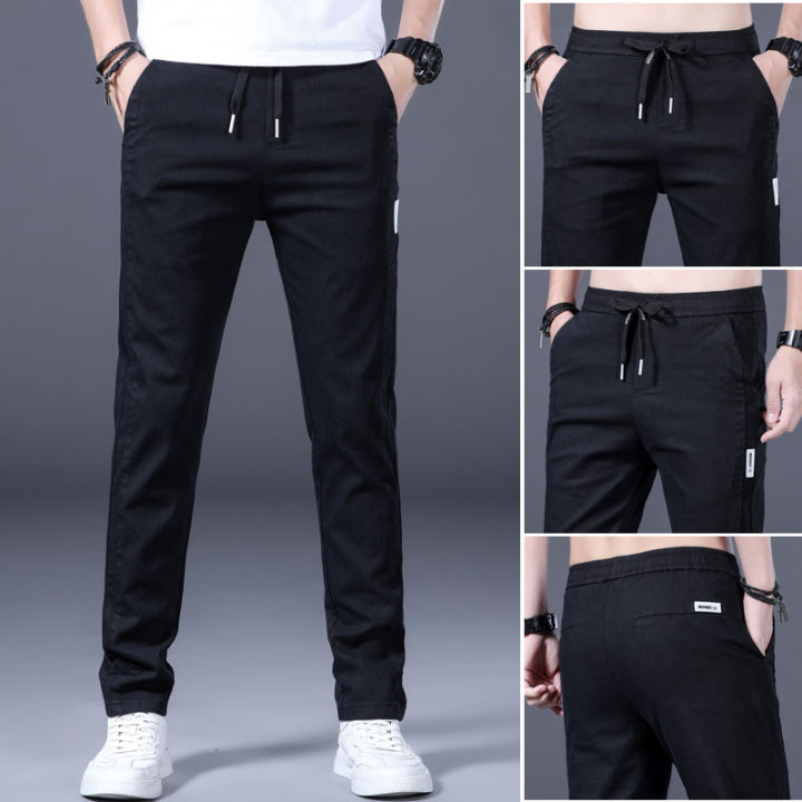 One%20Piece%20Dropshipping%20Summer%20New%20Men's%20Casual%20Pants%20Korean%20Slim-Fit%20Imitation%20Denim%20Straight%20Men's%20Casual%20Elastic%20Waist%20Pants%20-%20Image%206