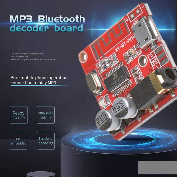 RED Color XY-BT-MINI MP3 Bluetooth Decoder Board 5V Mini Amplifier Circuit For 3W Speaker 3W Audio Amplifiers Board With Bluetooth Amplifier Circuit For Home Theater Stereo Speakers