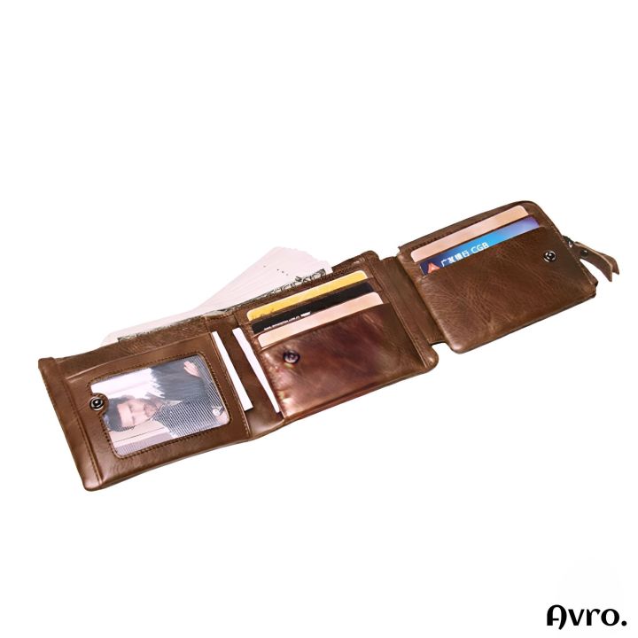Avro%20Premium%20100%25%20Genuine%20Cow%20Leather%20Trifold%20Wallet%20Vintage%20Multi-Card%20Slot%20With%20Coin%20Pocket%20Black%20Export%20Quality%20Money%20Bag%20For%20Men%20-%20Image%204