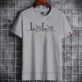 Premium Quality Regular-Fit Life line Design Half-Sleeve Mesh Febric T-Shirt with Round Neck - Lightweight Comfort for Everyday Wear.