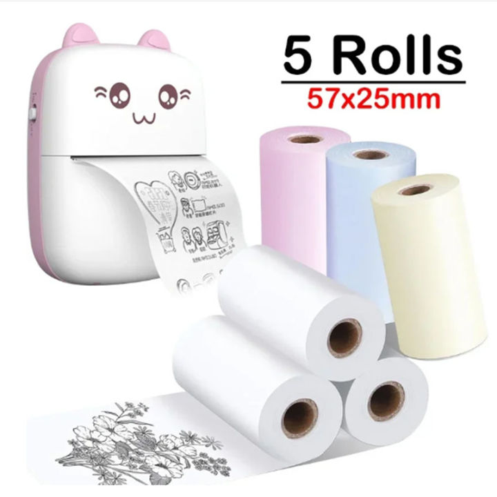 Thermal Paper Label Sticker Paper 57mmx25mm For Portable Mini Wireless Bluetooth Mini Pocket Label Notes Printer
