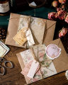Momo Memory Post Office Series Material Pack Retro Receipt Plant Butterfly Text Label Notebook Collage Decoration. 