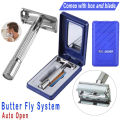 Men Shaving Facial Hair Razor And Blade. 