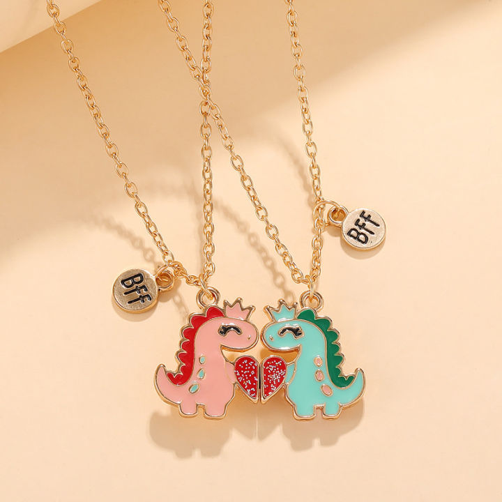 Pair%20Of%20Little%20Dinosaur%20Pendant%20Necklaces%20BFF%20LOVERS%20Heart%20Patchwork%20Necklace%20Podazz%20-%20Image%203