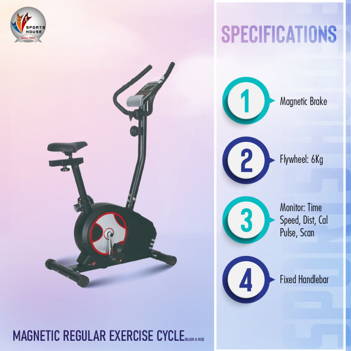Magnetic%20Regular%20Exercise%20Cycle%20-%20Black%20&%20Red%20-%20Image%203