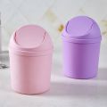 Mini Waste Bin Desktop Home Garbage Basket Table Trash Can Swing for Home Office Table Trash Can Small Waste Bin Office Supplies. 