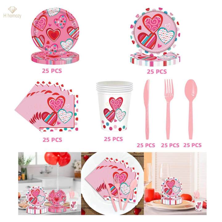 Valentine's Day Decoration Valentines Day Tableware Set for Holiday Wedding