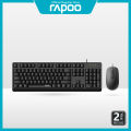 RAPOO X130PRO Wired Optical Mouse & Keyboard Combo - Plug & Play for PC Laptop Computer. 