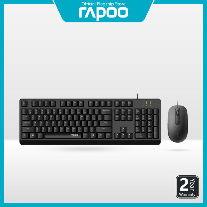 RAPOO X130PRO Wired Optical Mouse & Keyboard Combo - Plug & Play for PC Laptop Computer