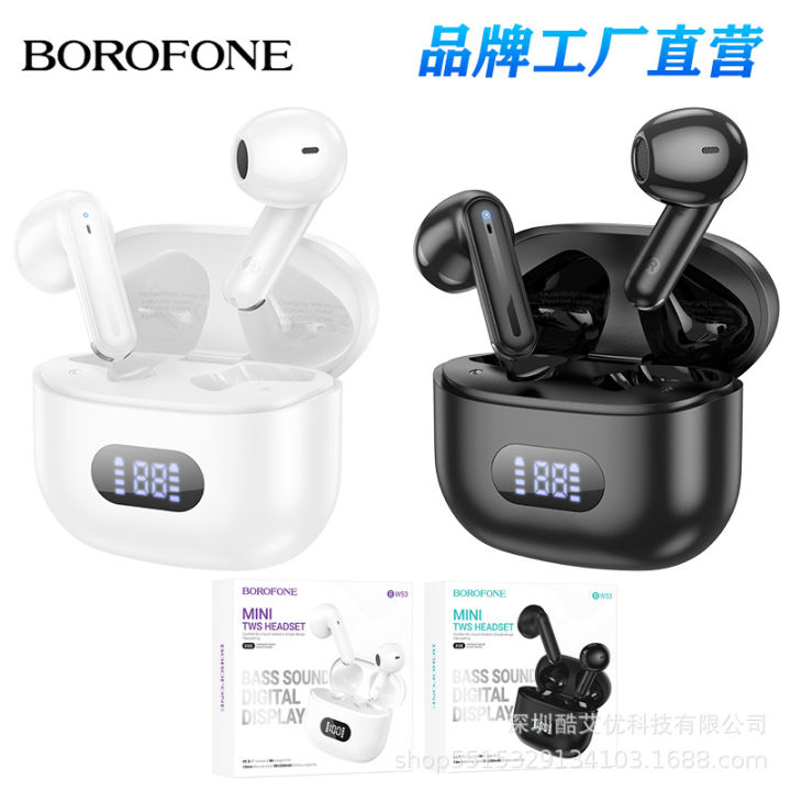 BOROFONE BW53 true wireless Bluetooth headset digital display power 2024 new TWS sports running