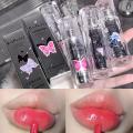 Cute Butterfly Clear Lip Gloss Lasting Moisturizing Nude Red Brown Lip Gloss Crystal Jelly Liquid Lipstick Korean Makeup. 