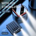 Kugou C41 10000 mAh Power Bank Square Portable Charger Digital Screen Powerbank Fast Charge Power Banks with 4 Cables - C41PB.