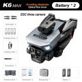 FLH Foldable K6 Max Brashless Tripple Camera with Wide Angle Obstacle Aviodence  Drone With Wide Angle HD 4K Dual Camera in Remote Control Intelligent Height. 