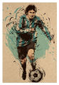 PaperTree Vintage Note Book Drawing Sketch Pad - Lionel Messi [Run For Goal]. 
