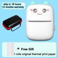 Mini Portable Printer Cute Cat Mobile Phone Photo Title Error Note Thermal Stickers Paper Bluetooth WiFi Wireless Label Printer minghao. 