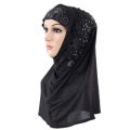 Malaysia Muslim Hijab Scarf One Piece Amira Solid Flower Rhinestone Shawl Women Headscarf Ready To Wear Musulmane Femme Cap Hat. 