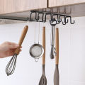 Kitchen double-row hook hanging cup holder household free punch creative design, nail-free, hanging in cabinets or wardrobe partitions, storage cups, kitchen utensils Professional safety design. 