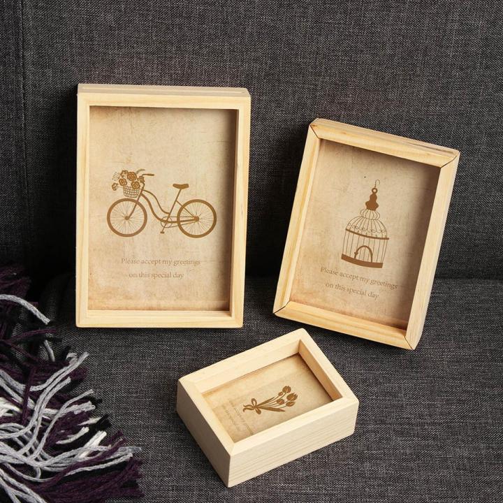 1 Pcs 3 Size Natural Wooden Photo Frame Vintage Multi Online Home Decor Art Wedding Mini Pictures Holder DIY Family Wall Frame