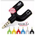 3.5mm Jack Mic Audio Y Splitter Cable 1 Male to 2 Female with Separate Headset/ Microphone Adapter. 