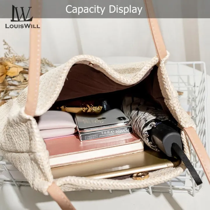 LouisWill%20Fashion%20Women%20Bucket%20Bag%20Straw%20Bags%20Woven%20Shoulder%20Bag%20Handbag%20Crossbody%20Bag%20Leisure%20Style%20Suitable%20for%20Casual%20Summer%20-%20Image%205
