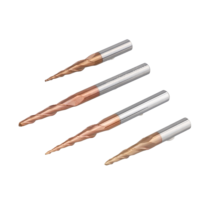 4PCS Carbide Spiral Tapered Ball Nose End Mill 6mm Shank Router Bit Woodworking CNC Carving Bits Wood Milling Cutter