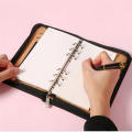 A6 Notebook With Zipper Sketchbook With Ring Binder A6 Loose Leaf Notebook PU Leather Notebook Zipper Bag Notebook. 