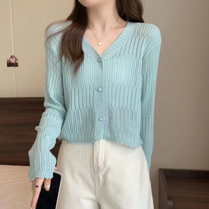 %E3%80%90No-Questions-Asked%20Refund%E3%80%91%20V-Neck%20Knitted%20Cardigan%20Women's%20Autumn%20and%20Winter%20New%20Women's%20Short%20Long-Sleeved%20Coat%20Solid%20Color%20Slim-Fit%20Tall%20Top%20for%20Women%20-%20Image%202