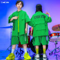 Boy Hip Hop Short Sleeved Shirt Street Dance Shorts Clothes Sets Girls Blouse Cargo Pants Child Summer Streetwear Kids Costumes Shapewear. 