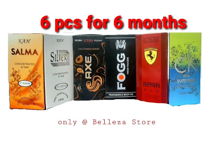 6 Months of Different Non-Alcoholic attar - 6ml Each