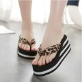 Platform Sandals Women High Heel Zapatillas Summer Shoes Summer Fashion Wedges Slippers Black Pantufa Home Bathing Flip Flops. 