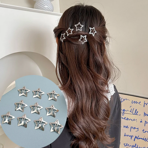 2/4Pcs Y2k Star Hair Clips Girl's Cute Metal Star Hair Clip Five-pointed Star Hairpins Hair Accessories