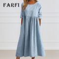 Farfi Women Dress Short Sleeve Nude Color Party Dress. 